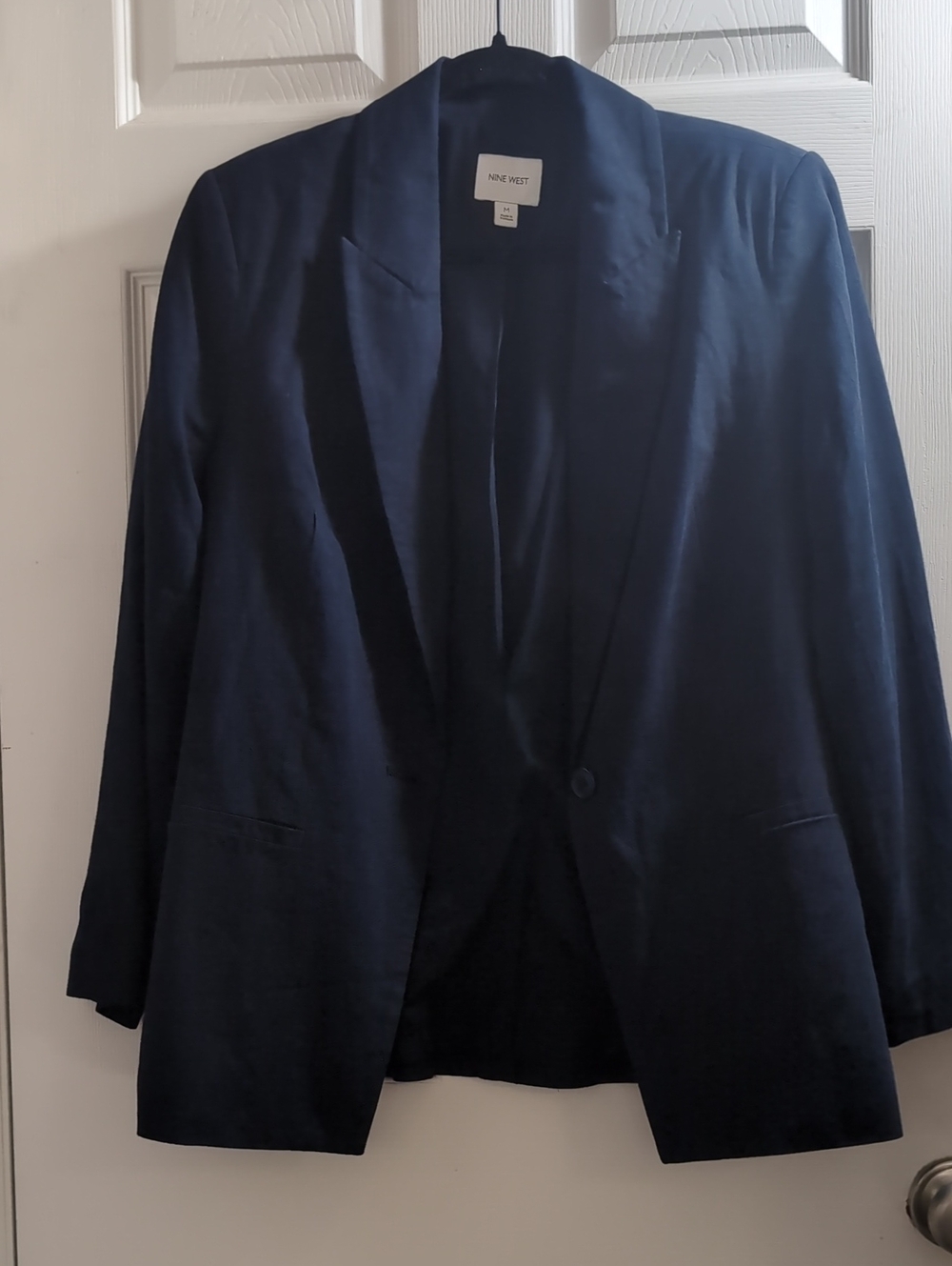 Nine West Navy Blue Single Button Blazer Size M